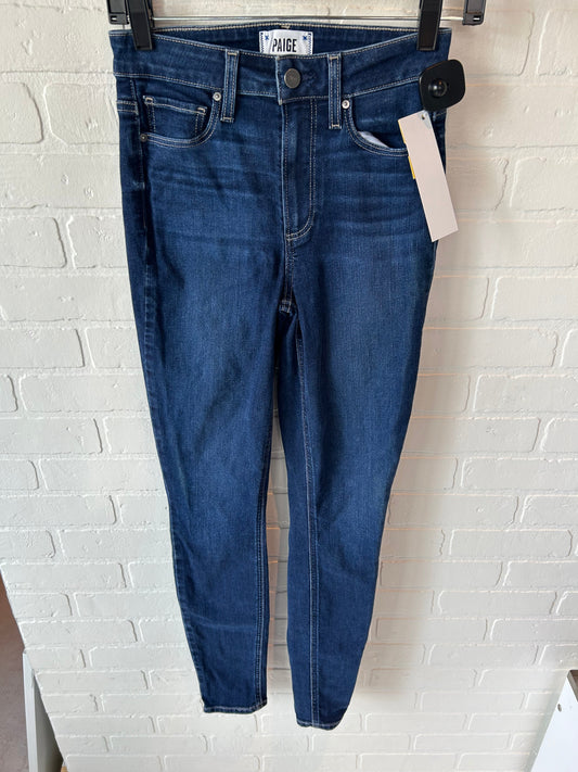 Jeans Skinny By Paige In Blue Denim, Size: 0