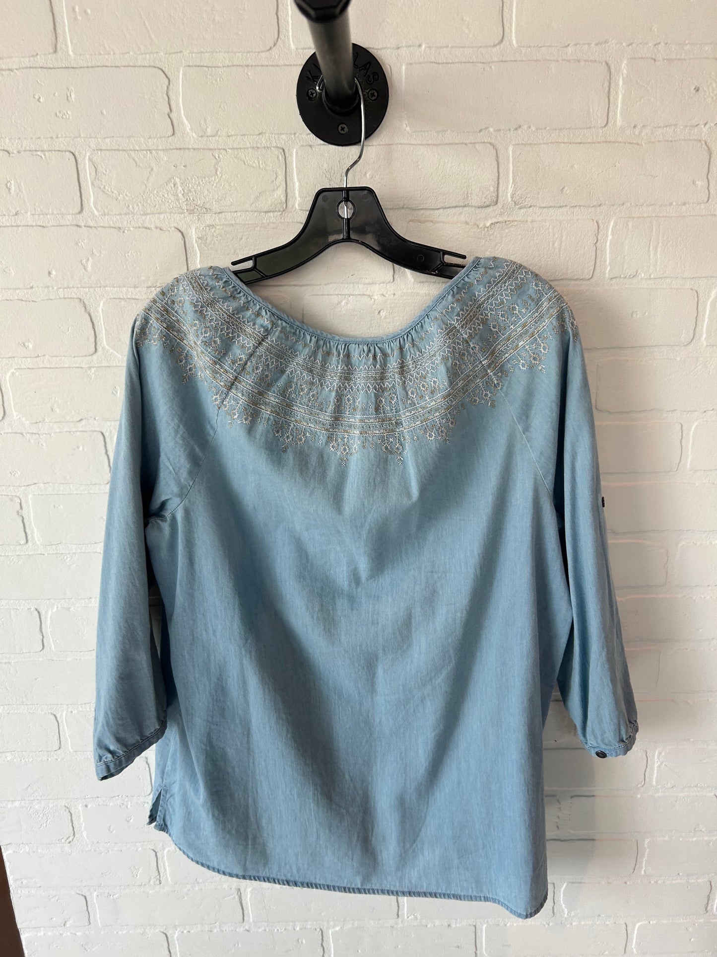 Top Long Sleeve By J. Jill In Blue Denim, Size: M