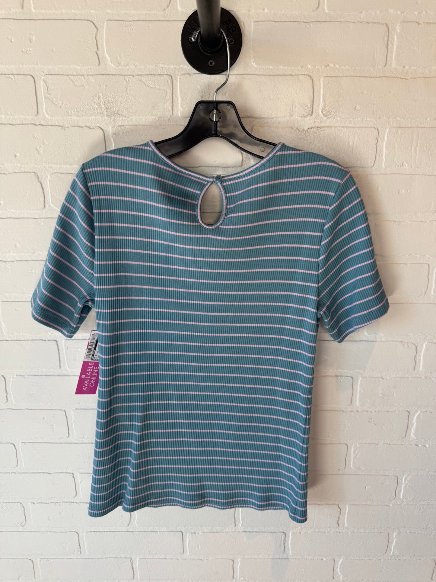 Top Short Sleeve By Ann Taylor In Blue & Pink, Size: L