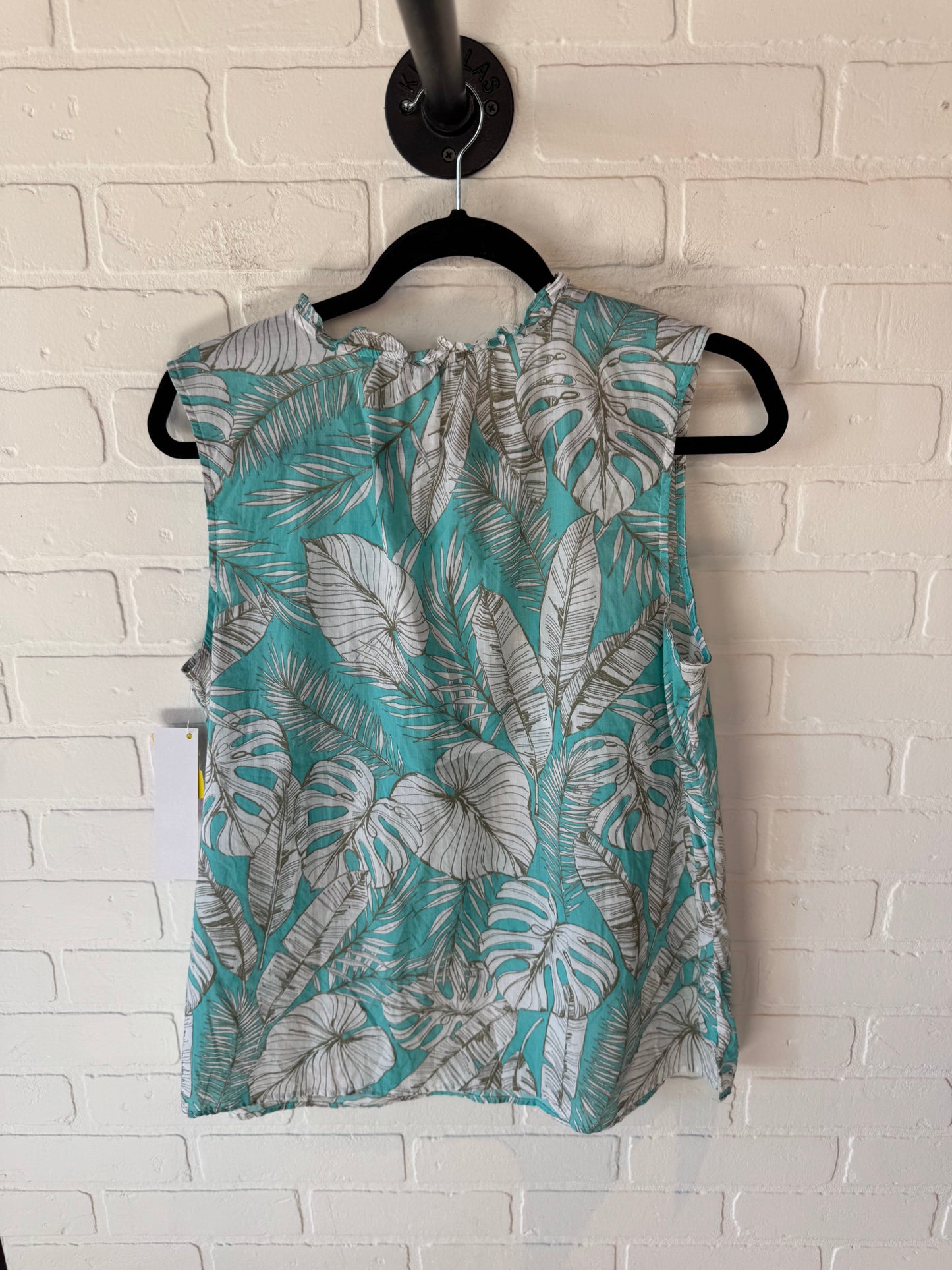 Top Sleeveless By Talbots In Blue & White, Size: L