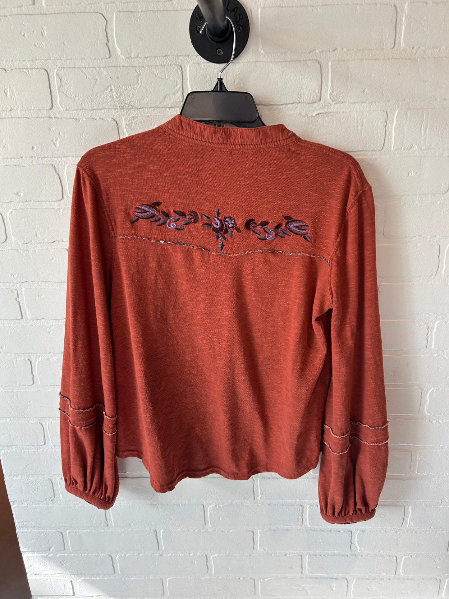 Top Long Sleeve By Free People In Orange, Size: M