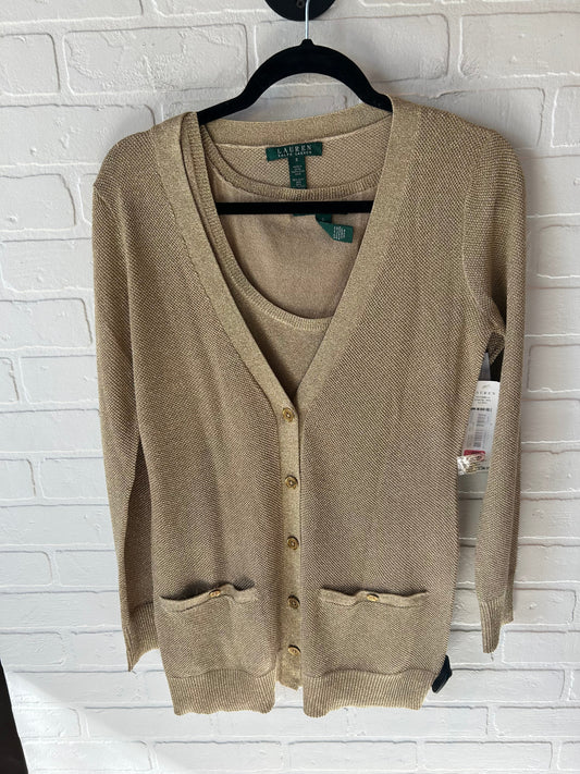 Sweater 2pc By Lauren By Ralph Lauren In Gold, Size: S