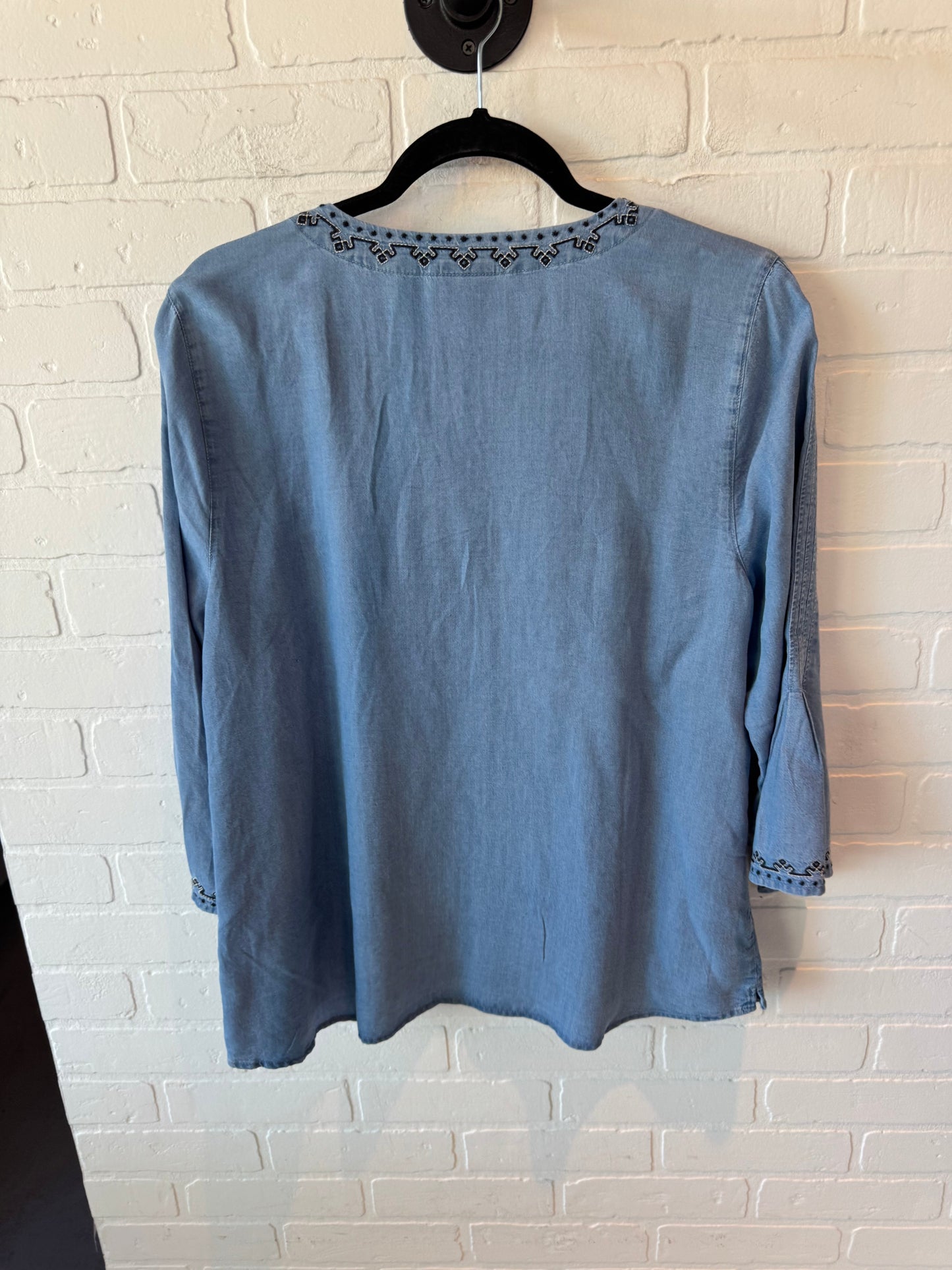 Top 3/4 Sleeve By J. Jill In Blue Denim, Size: M