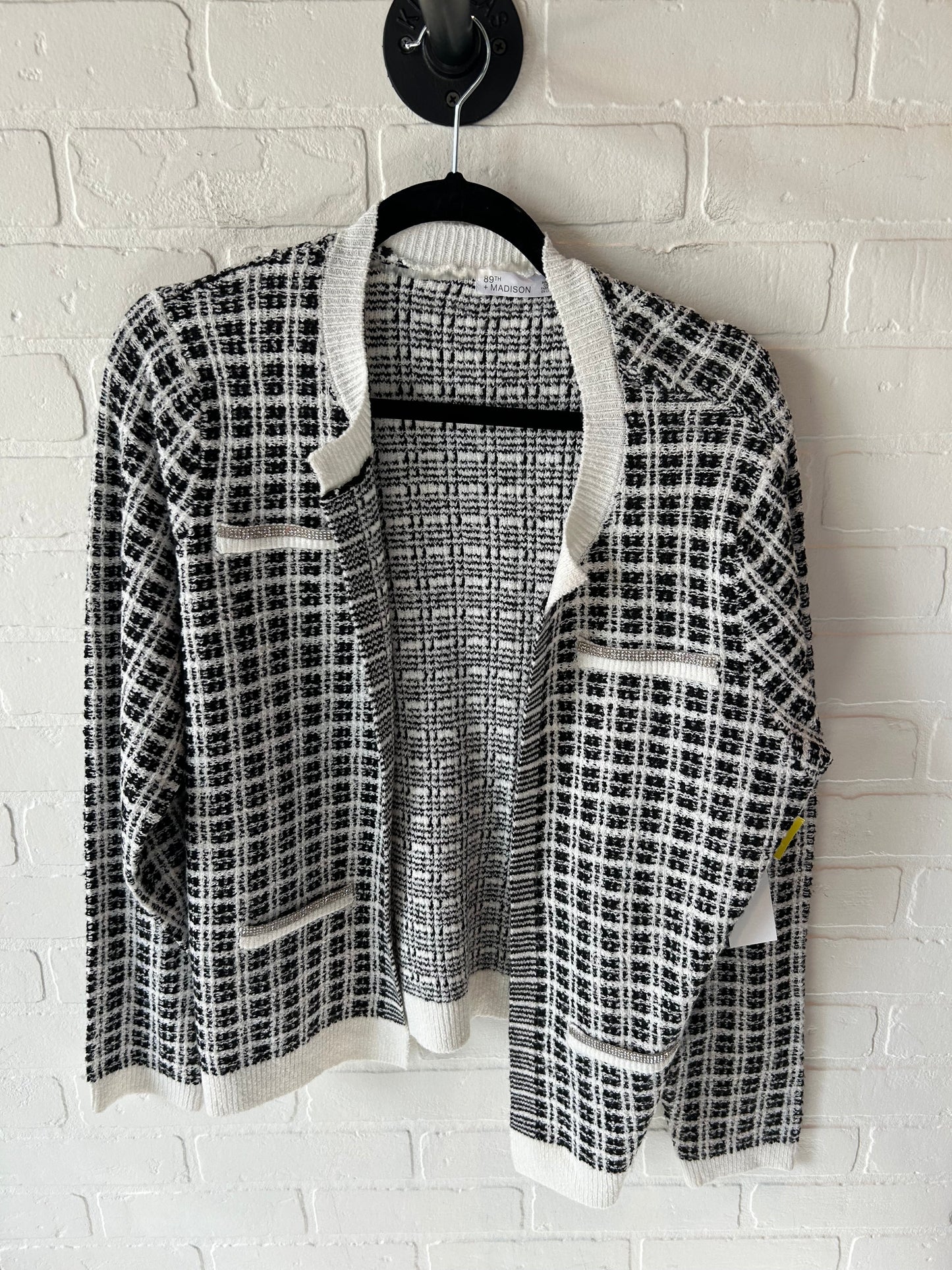 Sweater Cardigan By 89th And Madison In Black & White, Size: L