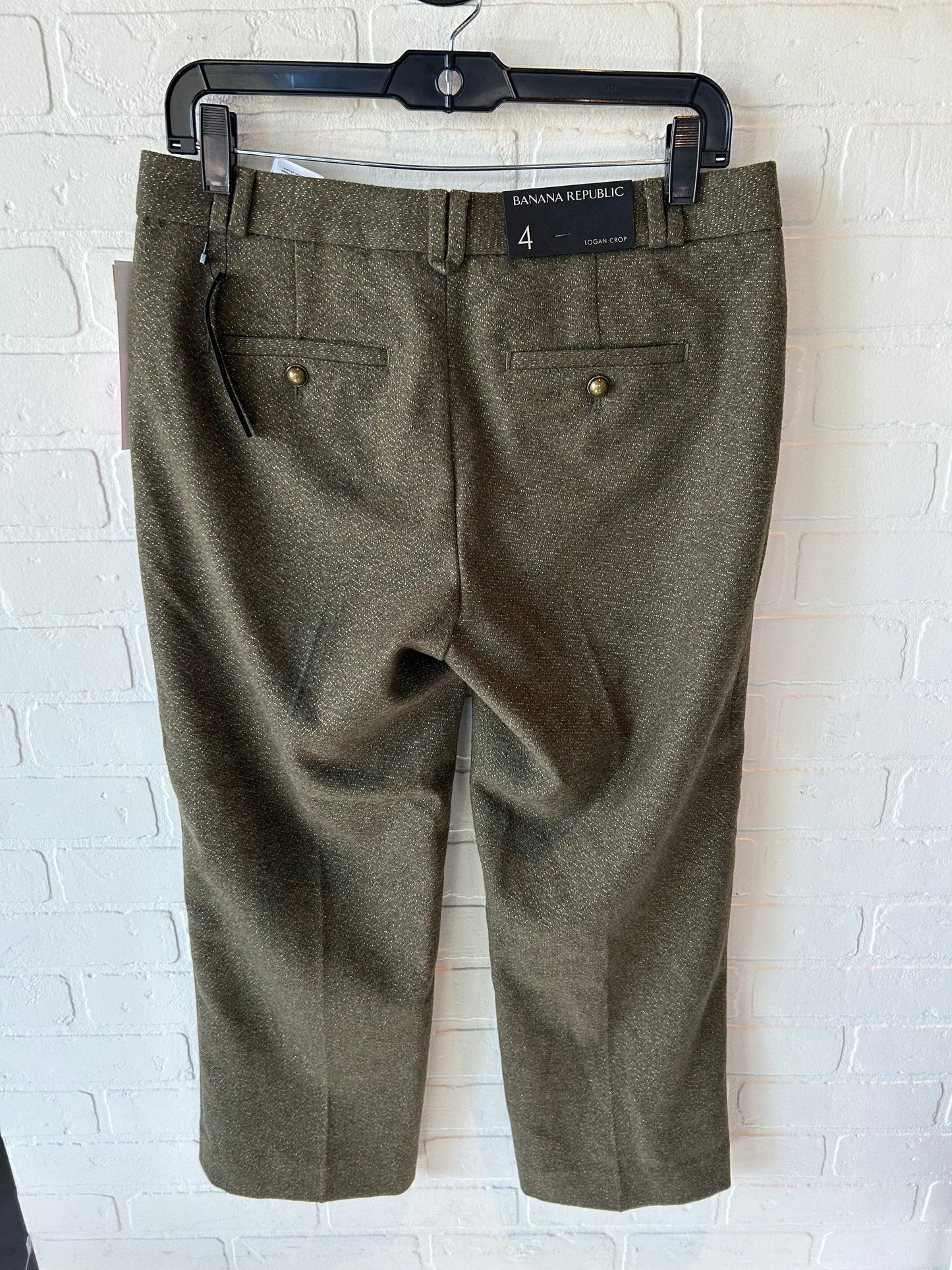 Pants Cropped By Banana Republic In Green, Size: 4