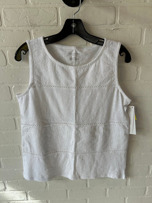 Top Sleeveless By Talbots In White, Size: Mp