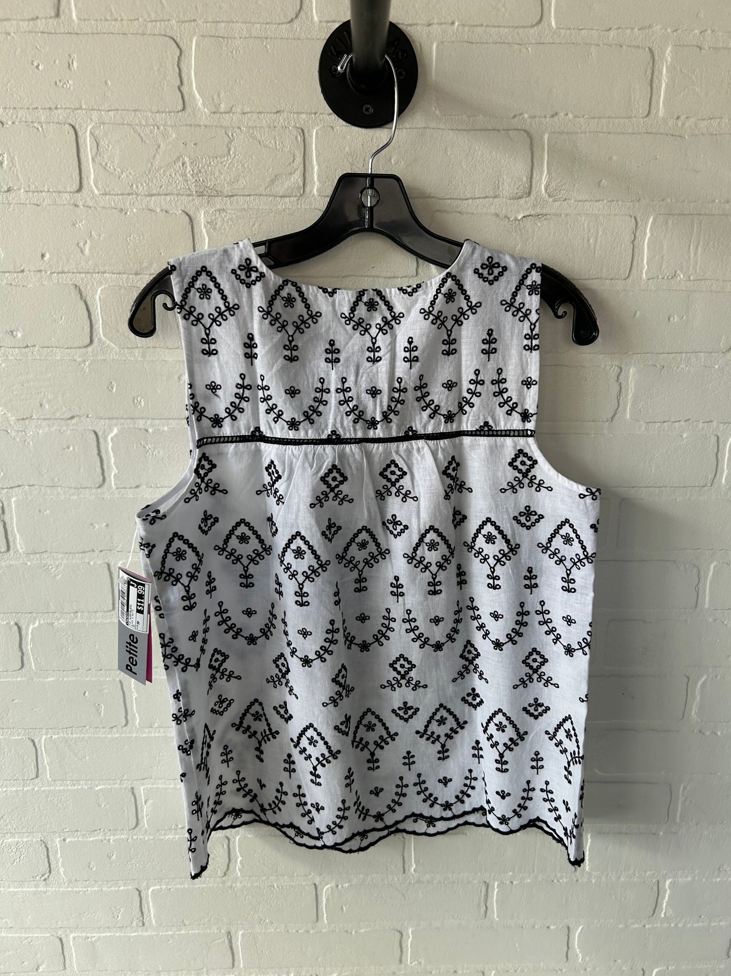 Top Sleeveless By Talbots In Black & White, Size: Mp