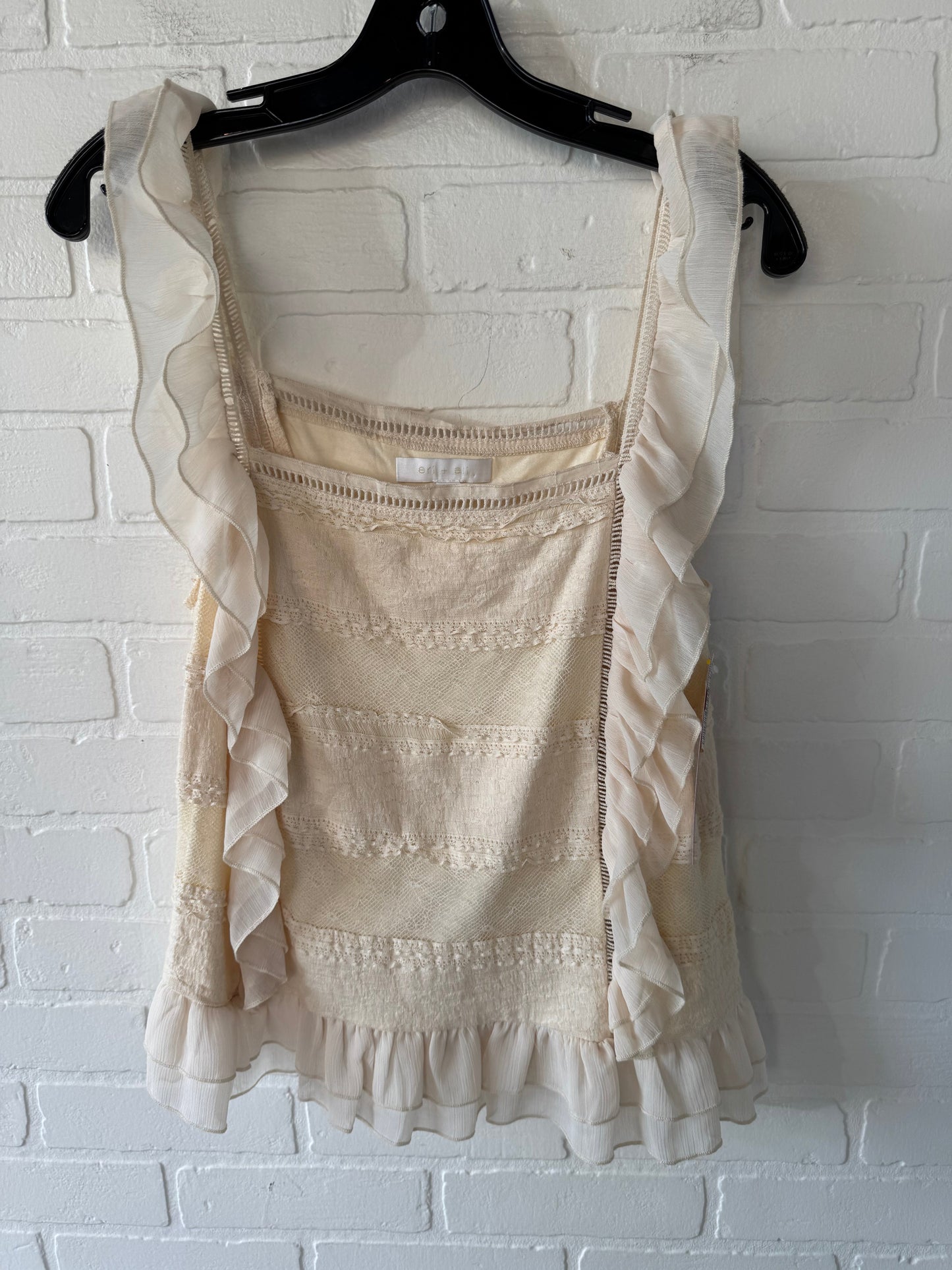 Top Sleeveless By Eri + Ali In Cream, Size: M