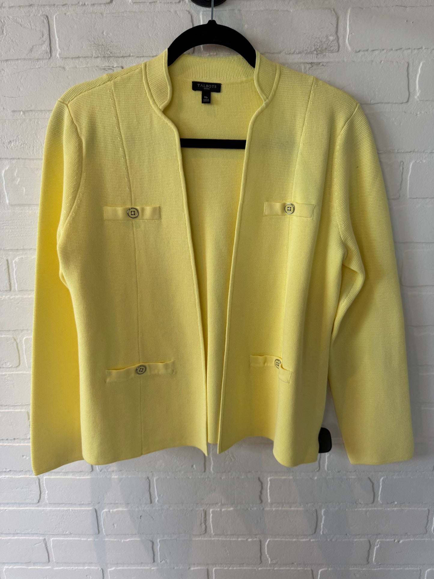 Sweater Cardigan By Talbots In Yellow, Size: Mp