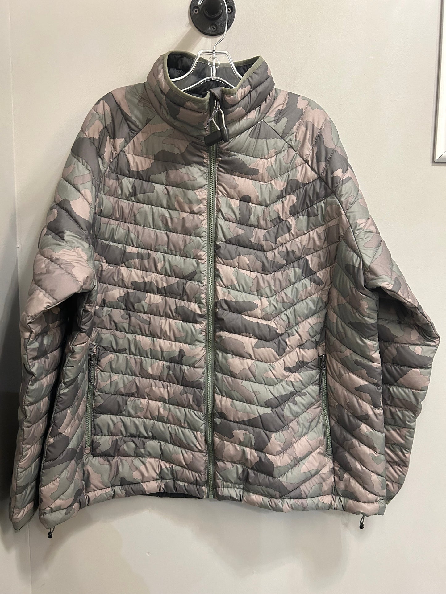 Coat Puffer & Quilted By Columbia In Green & Tan, Size: 2x