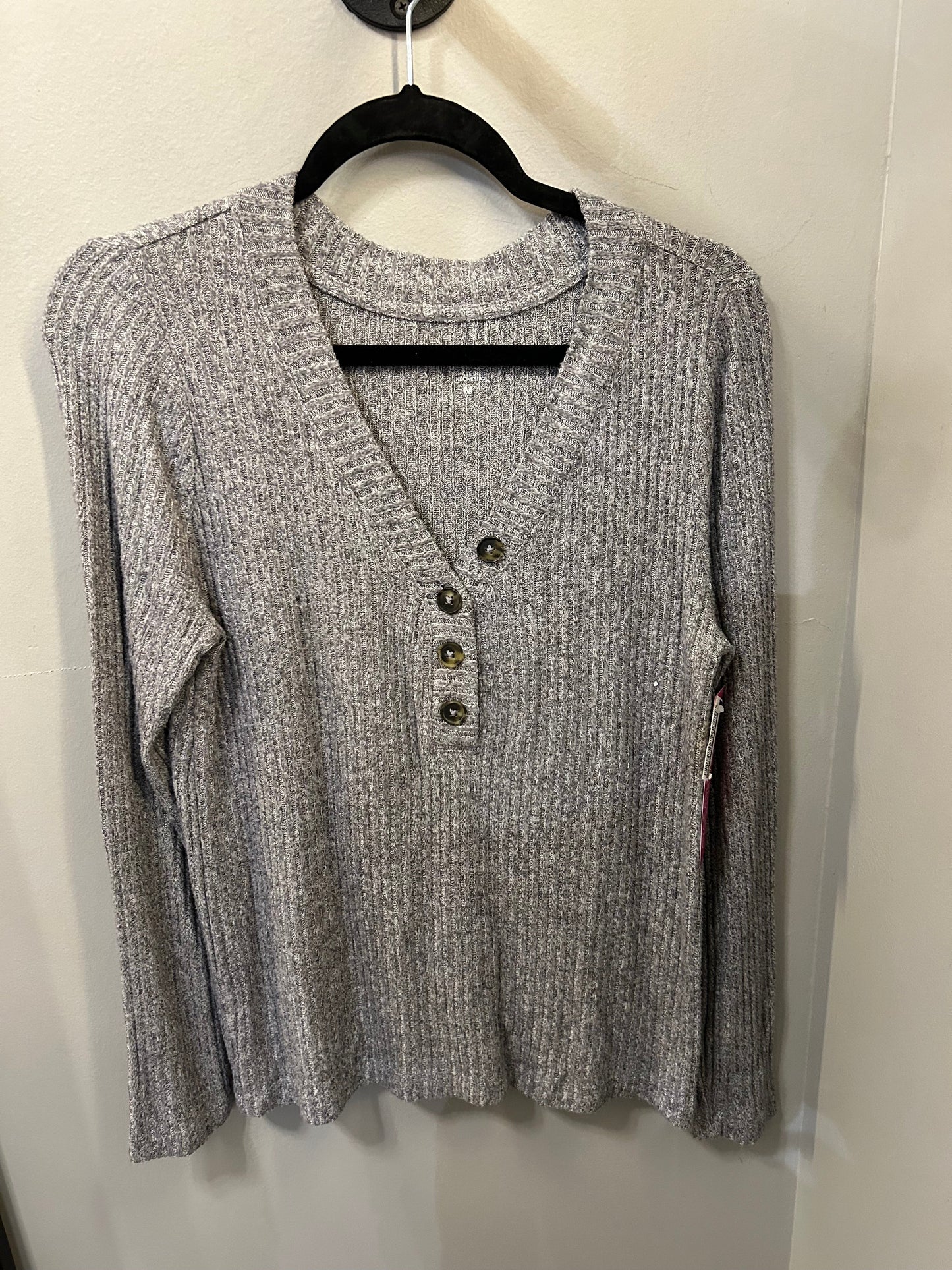 Top Long Sleeve By Loft In Grey, Size: M