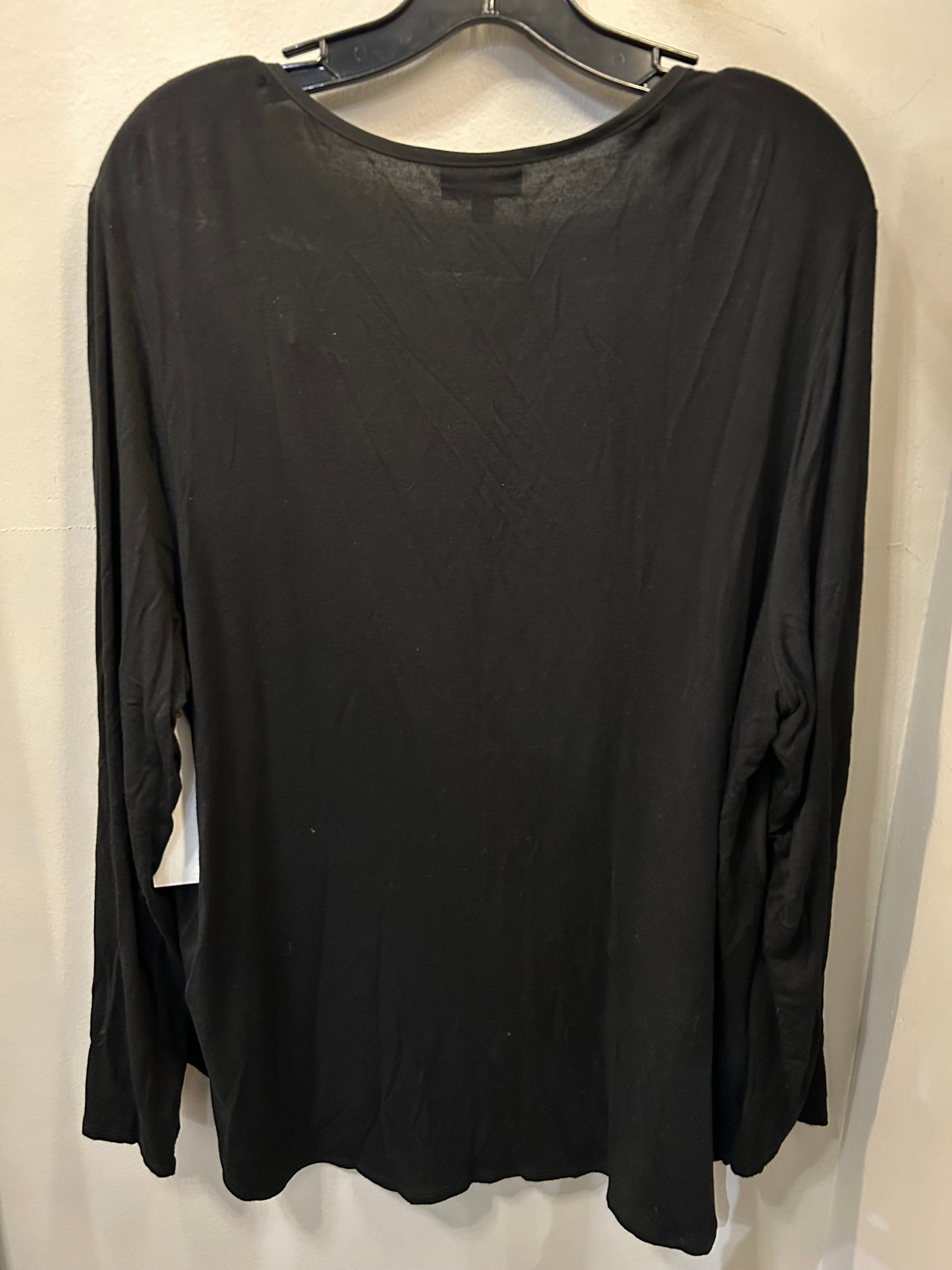 Top Long Sleeve By Jones And Co In Black, Size: 1x