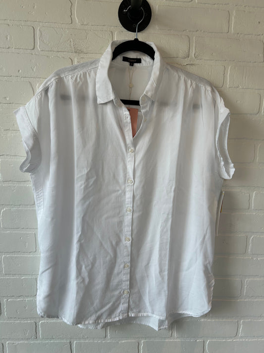 Top Short Sleeve By Clothes Mentor In White, Size: M