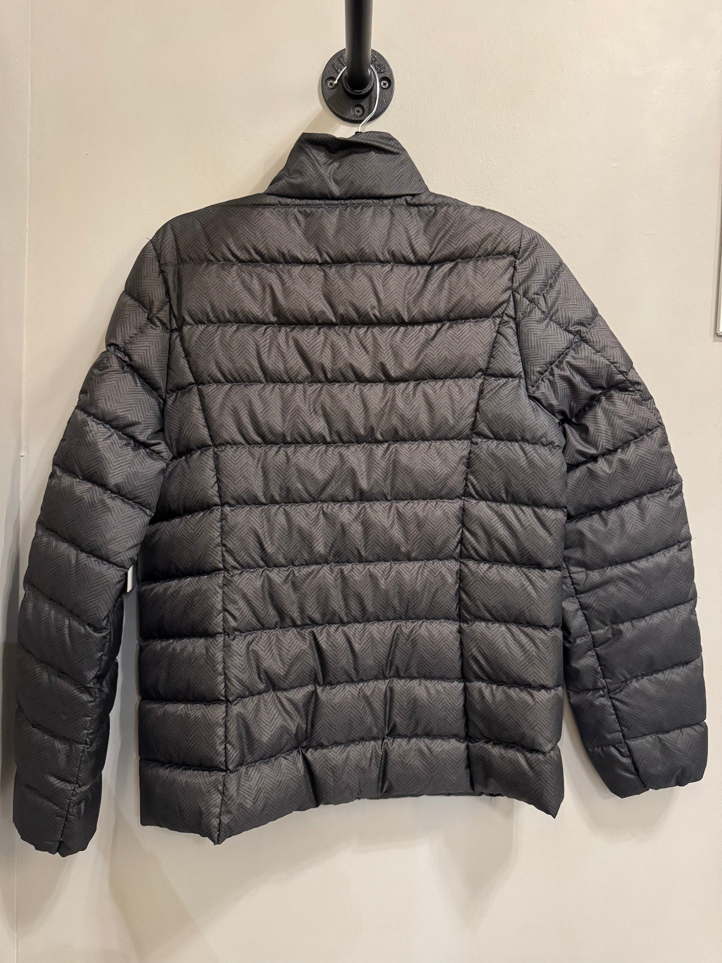 Jacket Puffer & Quilted By Eddie Bauer In Black & Grey, Size: M