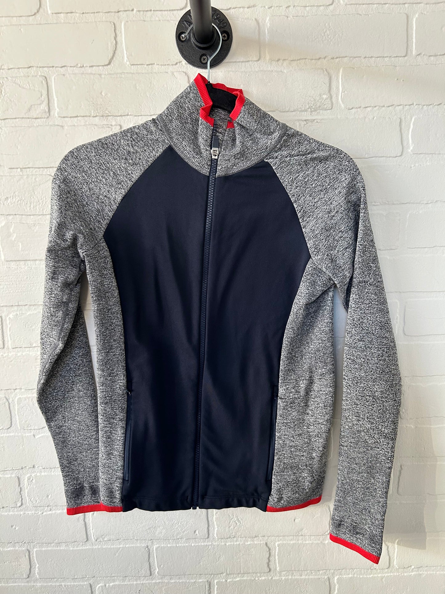 Athletic Jacket By Athleta In Blue & Grey, Size: S