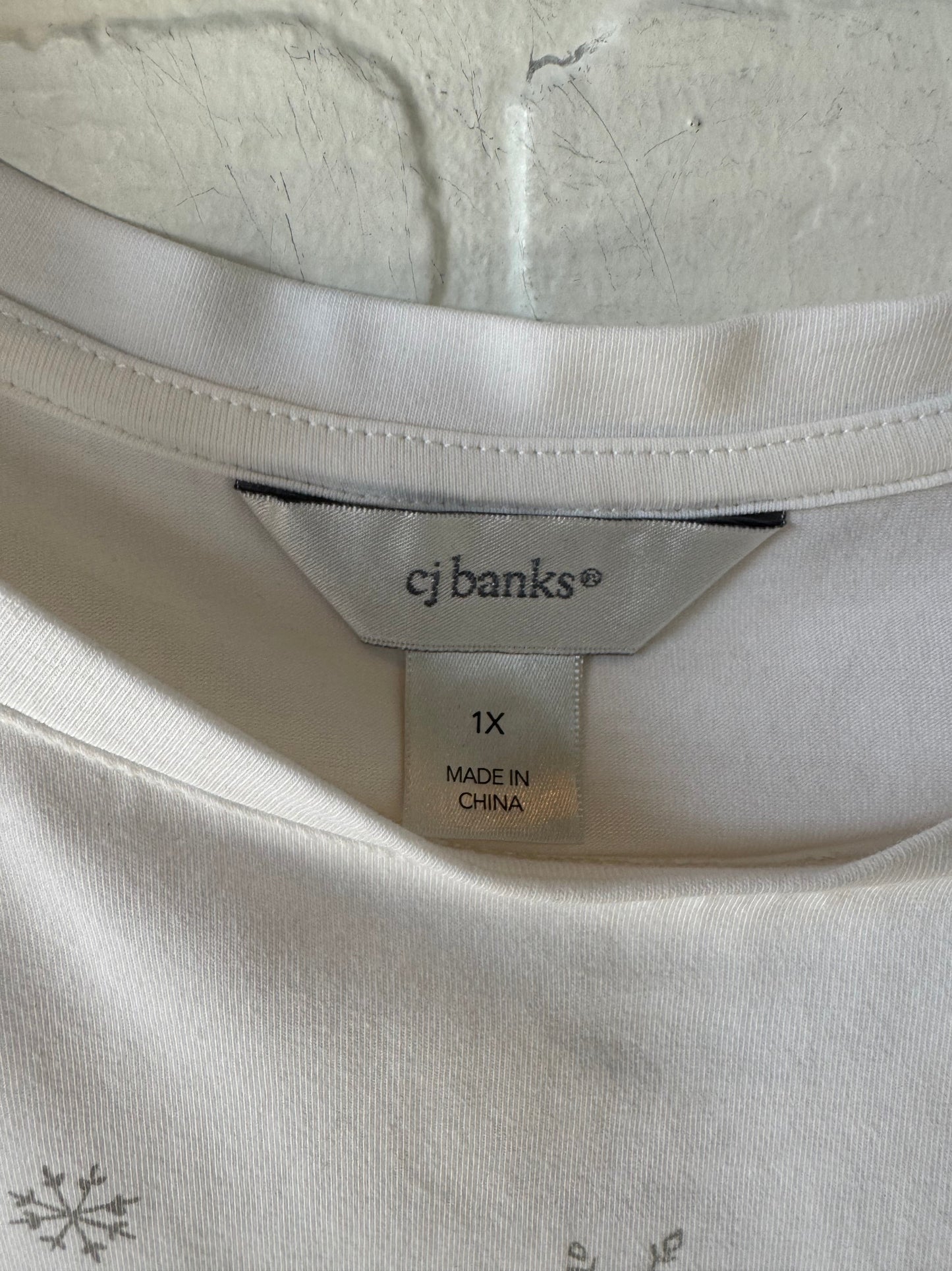 Top Long Sleeve By Cj Banks In White, Size: 1x