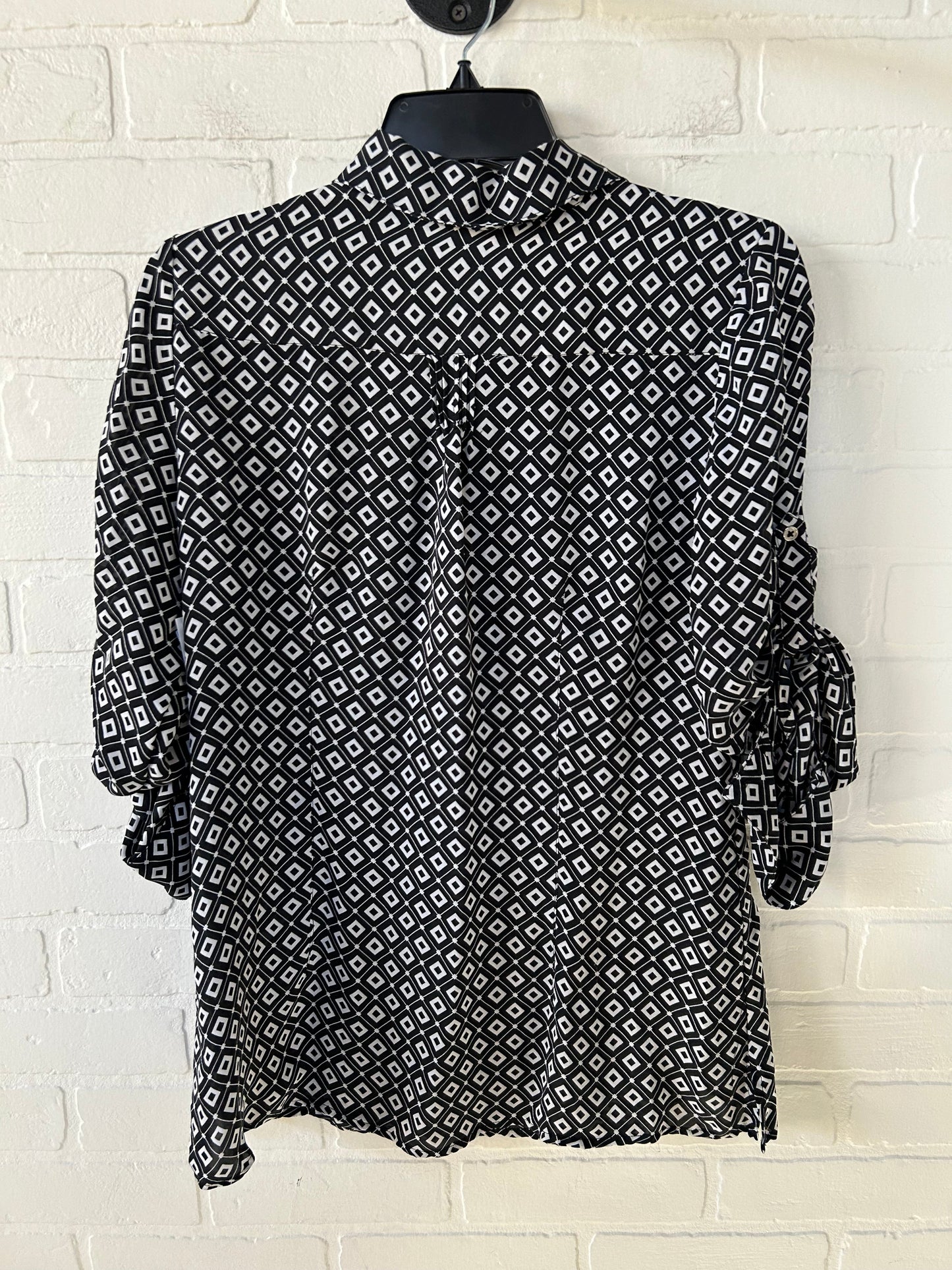 Top Long Sleeve By White House Black Market In Black & White, Size: M