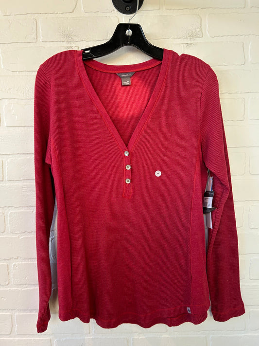 Top Long Sleeve By Eddie Bauer In Red, Size: M