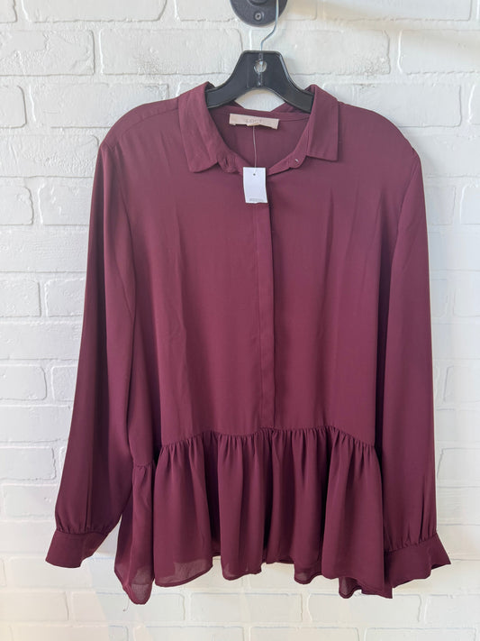 Top Long Sleeve By Loft In Red, Size: Xl