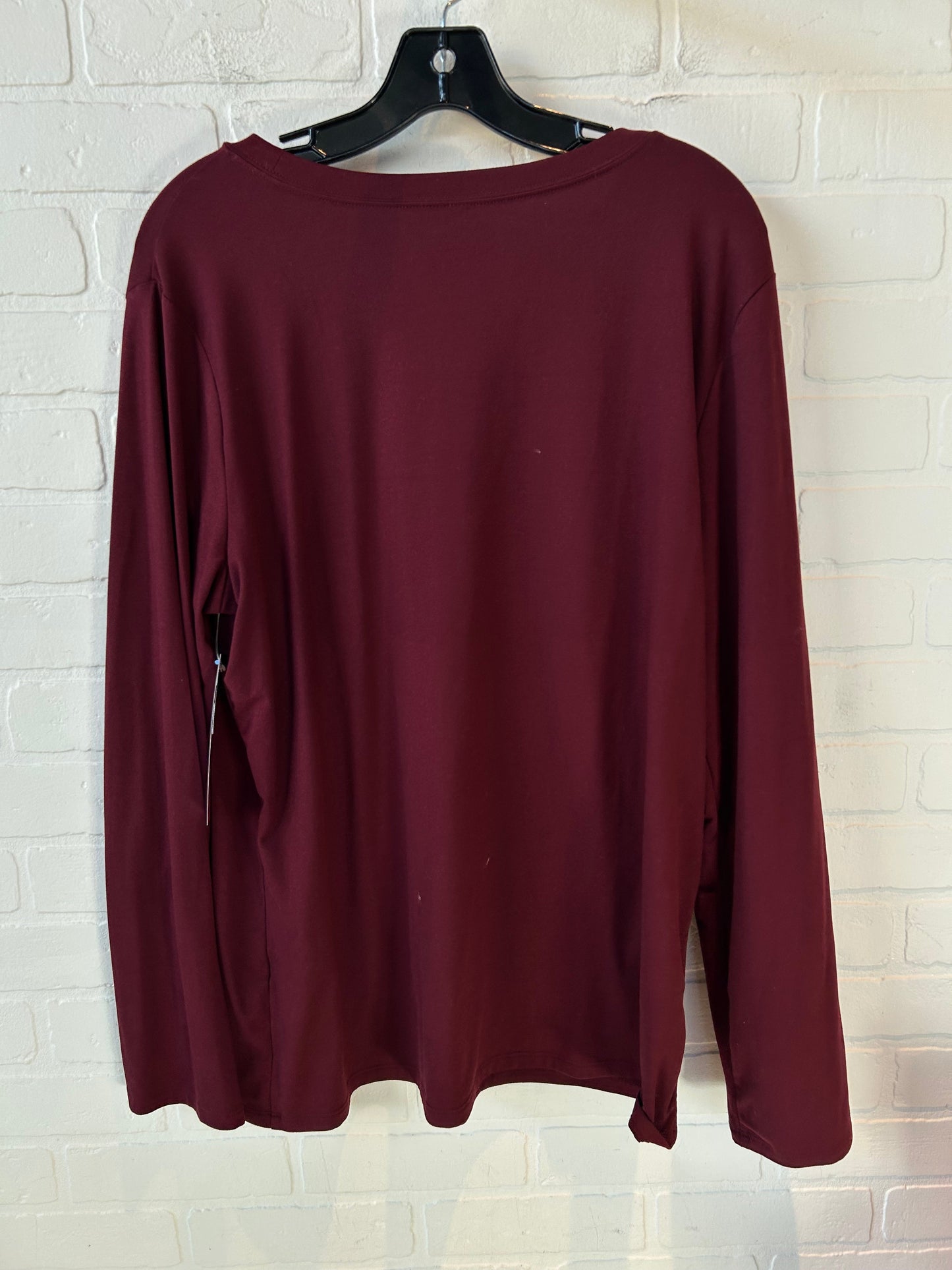 Top Long Sleeve Basic By Zenana Outfitters In Red, Size: 3x