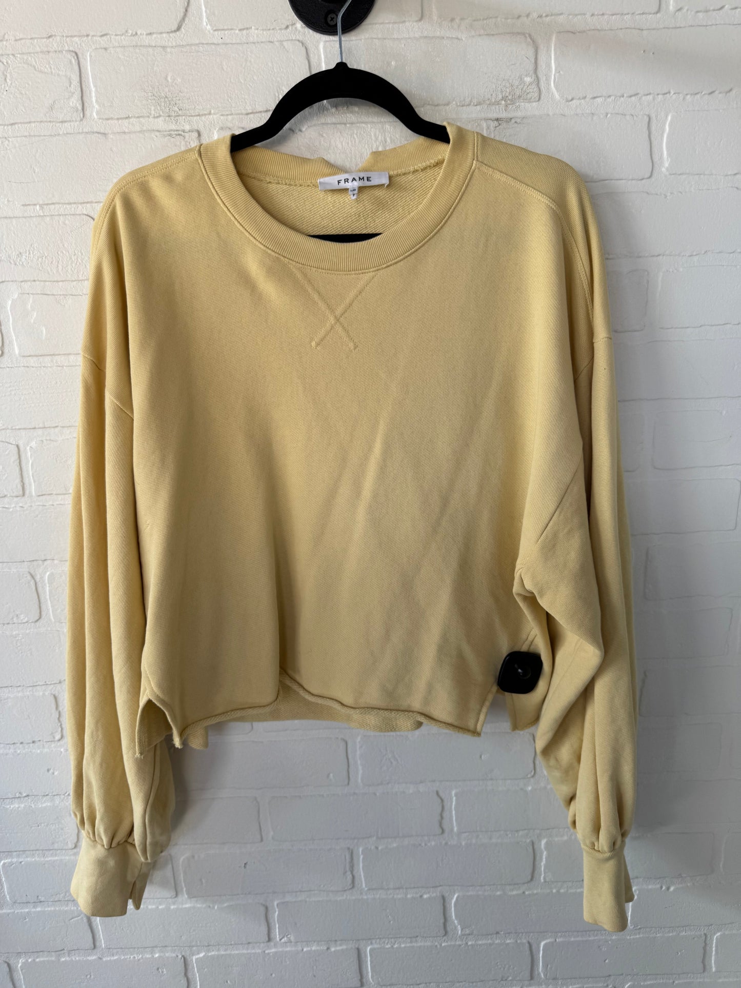 Sweatshirt Crewneck By Frame In Yellow, Size: L