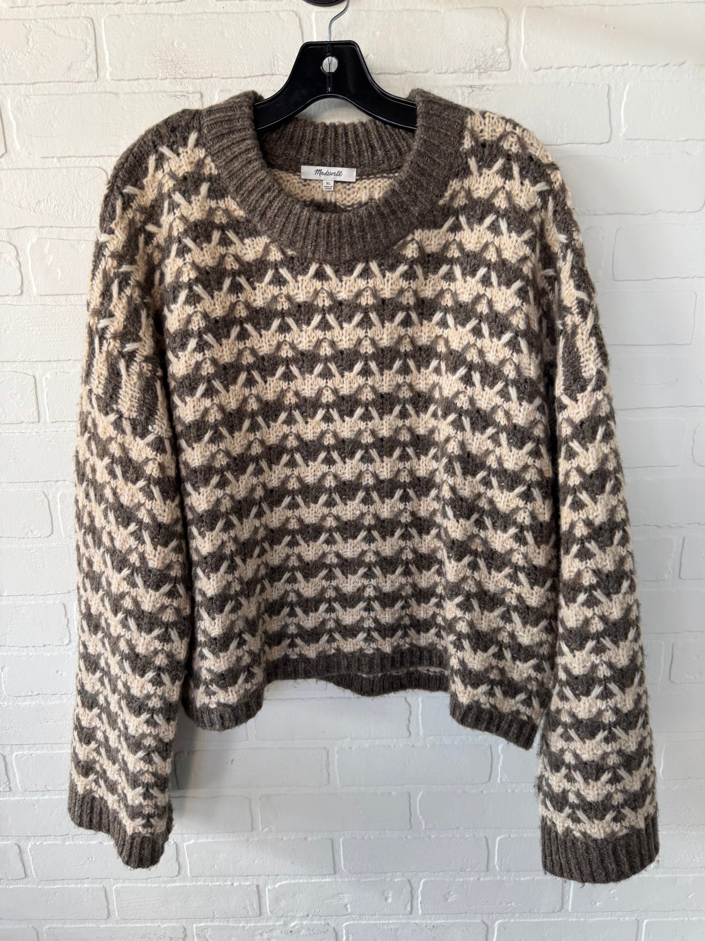 Sweater By Madewell In Brown & Cream, Size: Xl