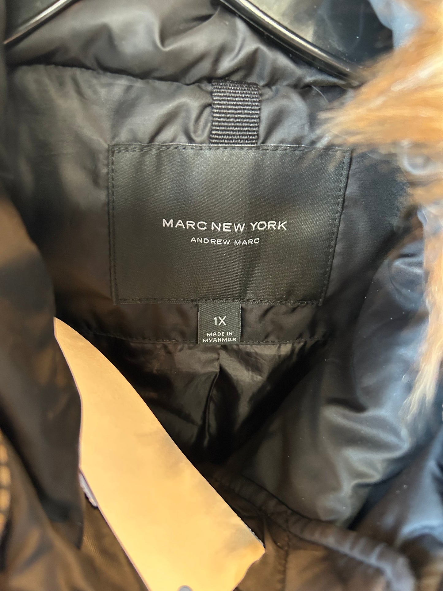 Coat Puffer & Quilted By Marc New York In Black, Size: 1x