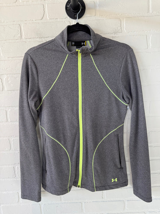 Athletic Jacket By Under Armour In Grey & Yellow, Size: S