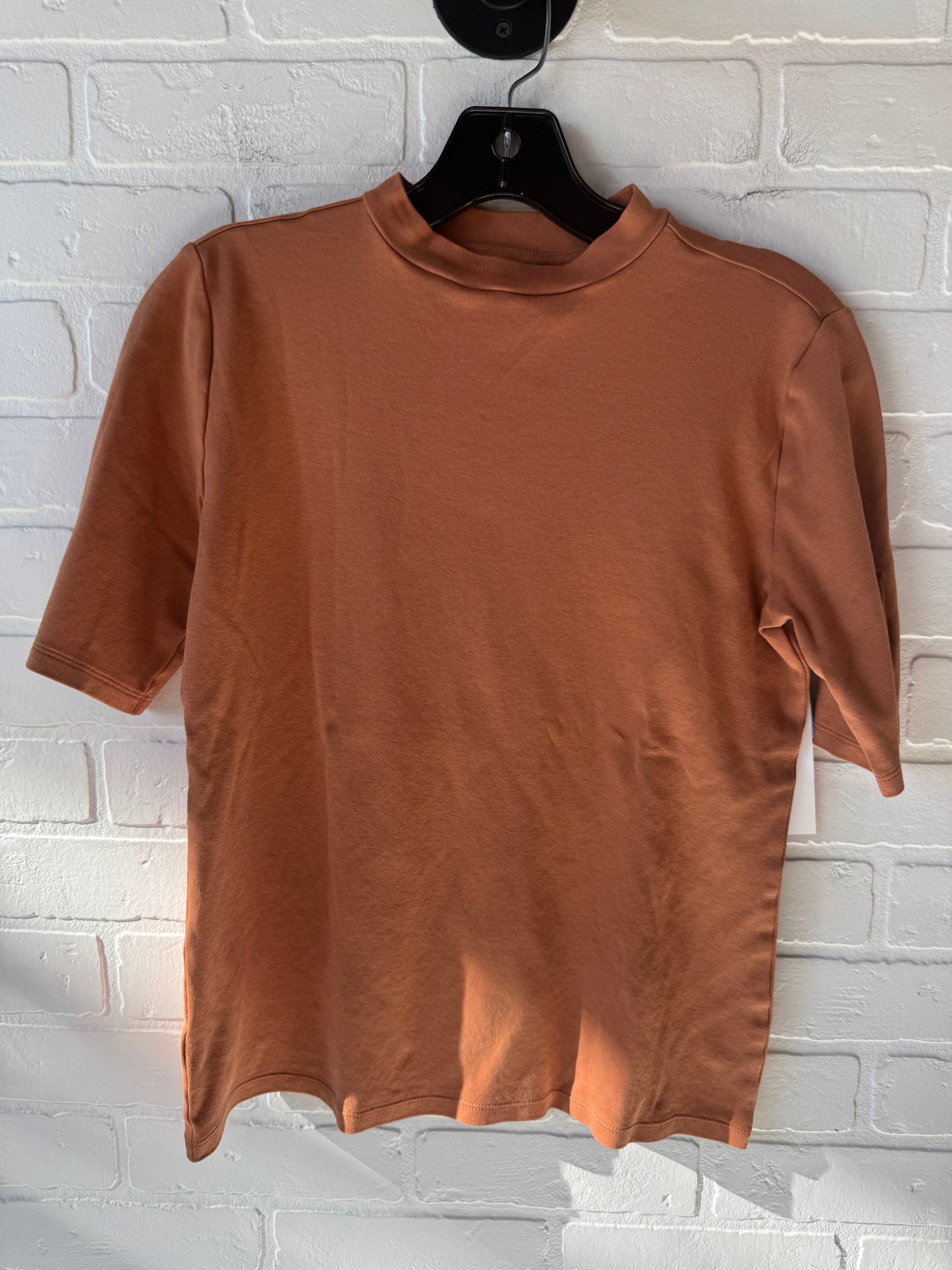 Top Short Sleeve Basic By Ann Taylor In Tan, Size: M