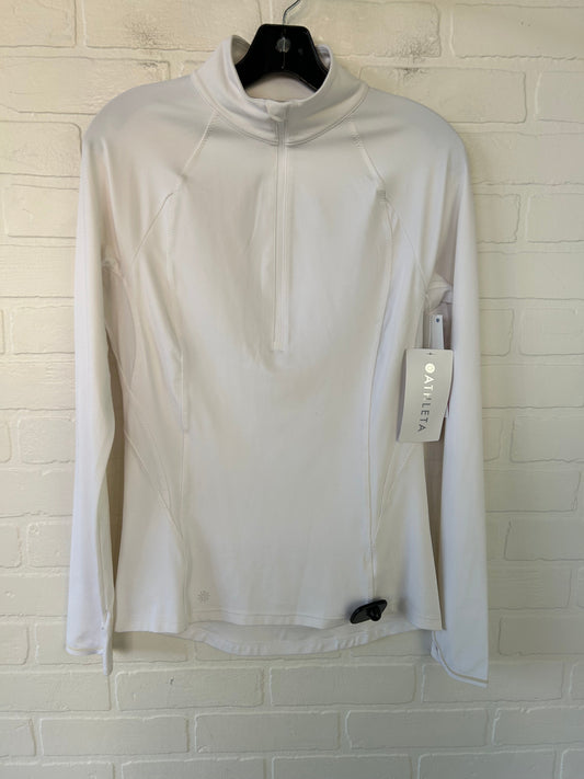 Athletic Top Long Sleeve Collar By Athleta In White, Size: Xs