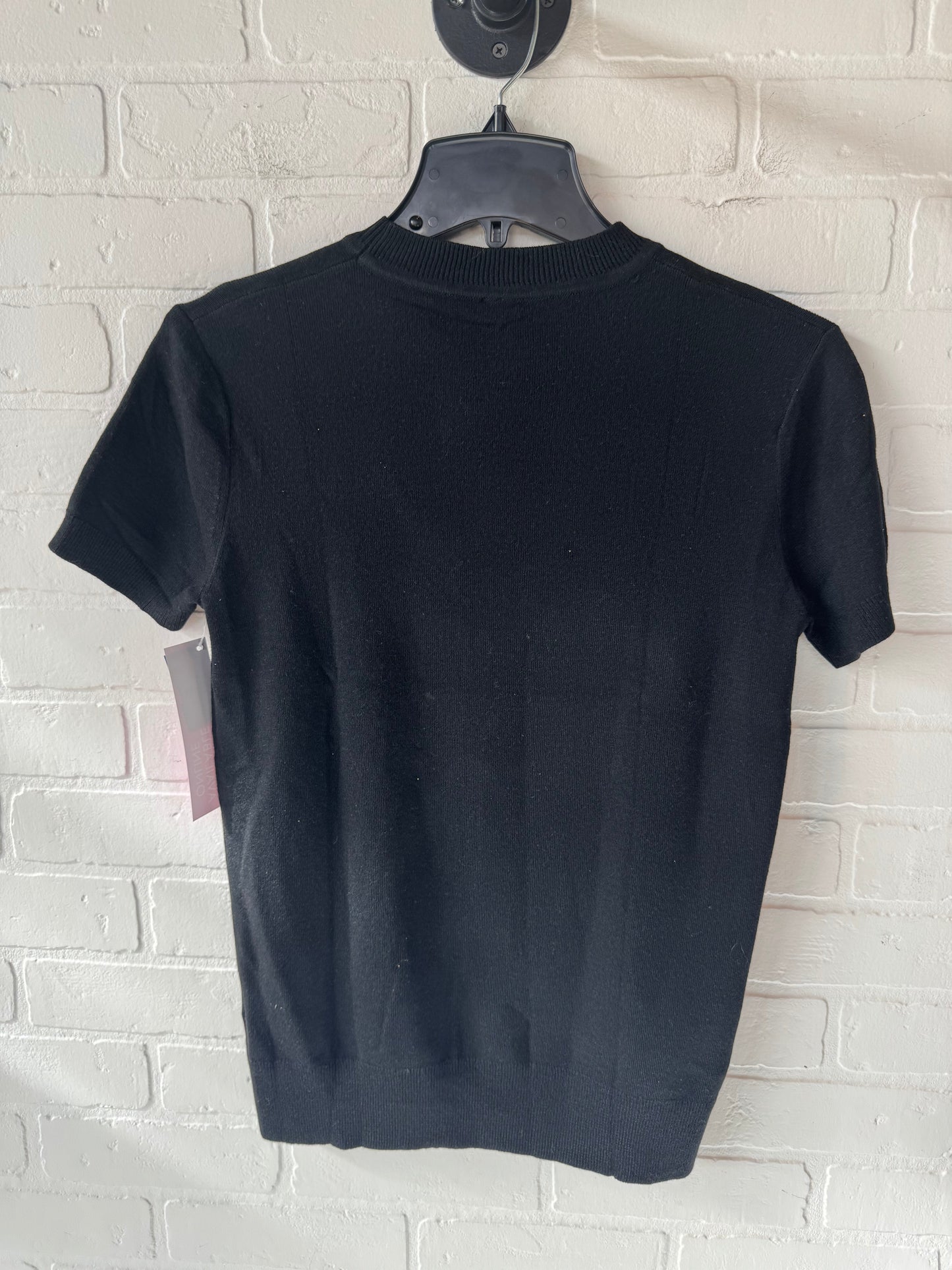 Sweater Short Sleeve By Clothes Mentor In Black, Size: S