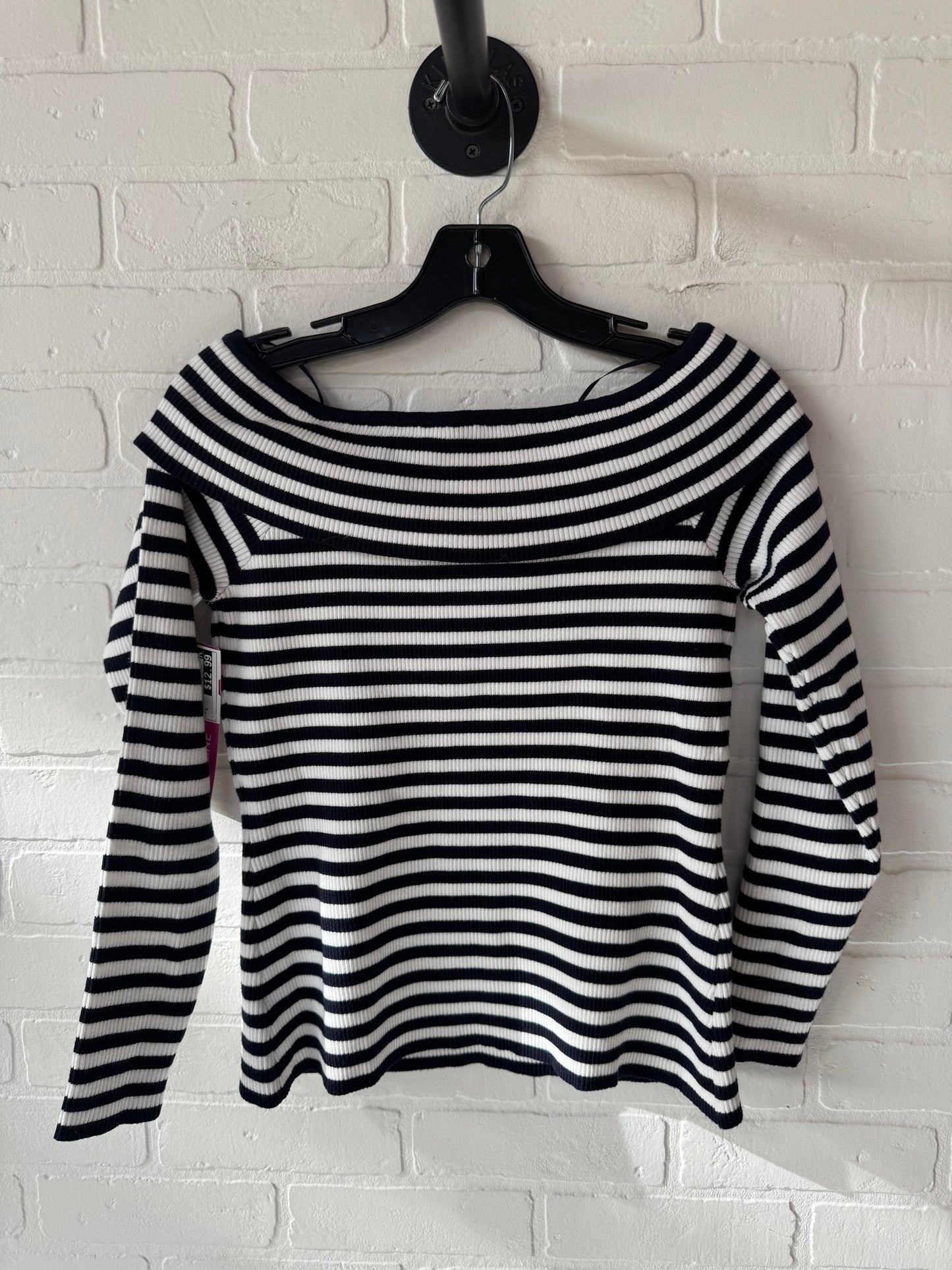 Top Long Sleeve By Clothes Mentor In Blue & White, Size: S