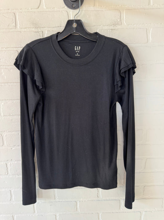 Top Long Sleeve Basic By Gap In Black, Size: M