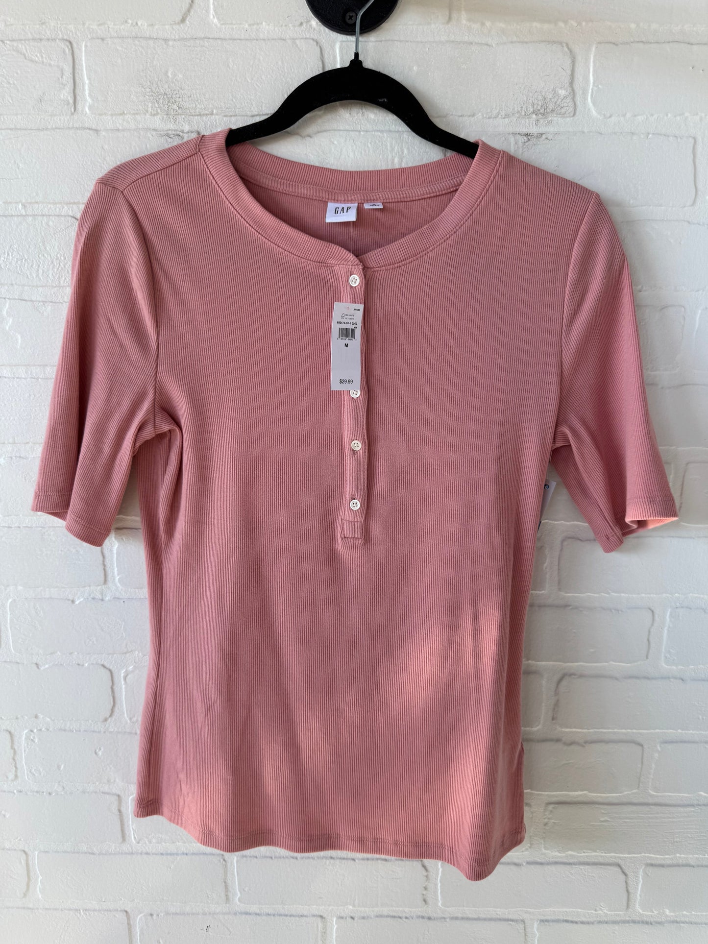 Top Short Sleeve By Gap In Peach, Size: M