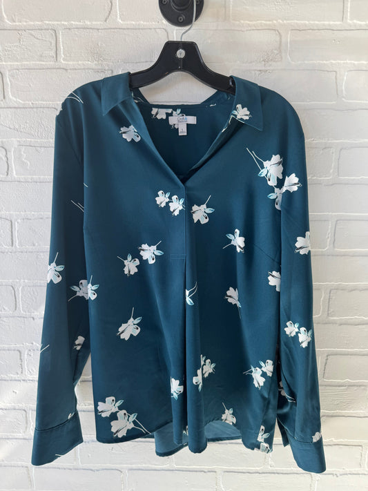 Top Long Sleeve By Croft And Barrow In Teal, Size: L