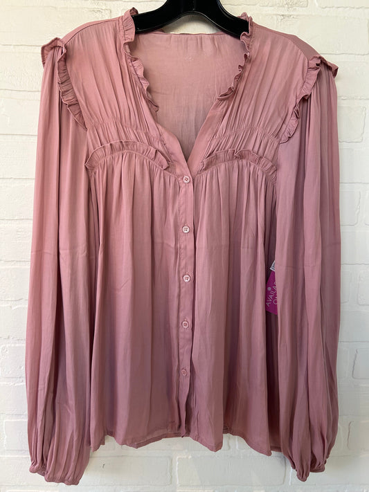 Top Long Sleeve By Eesome In Pink, Size: M