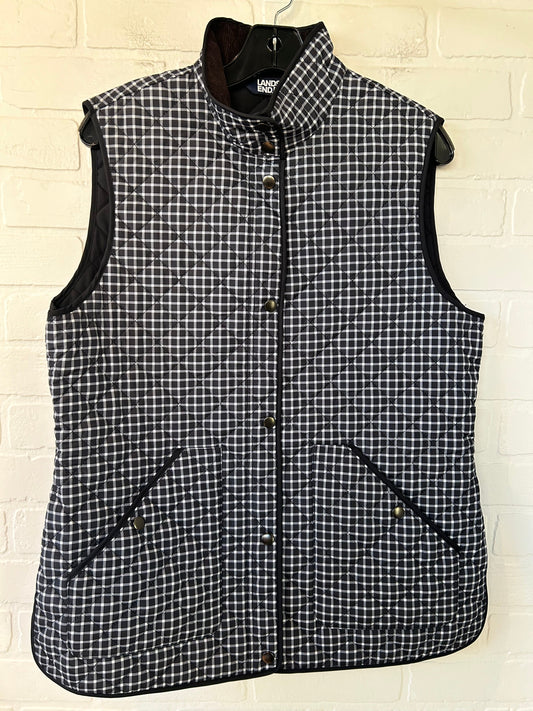 Vest Puffer & Quilted By Lands End In Blue & White, Size: M