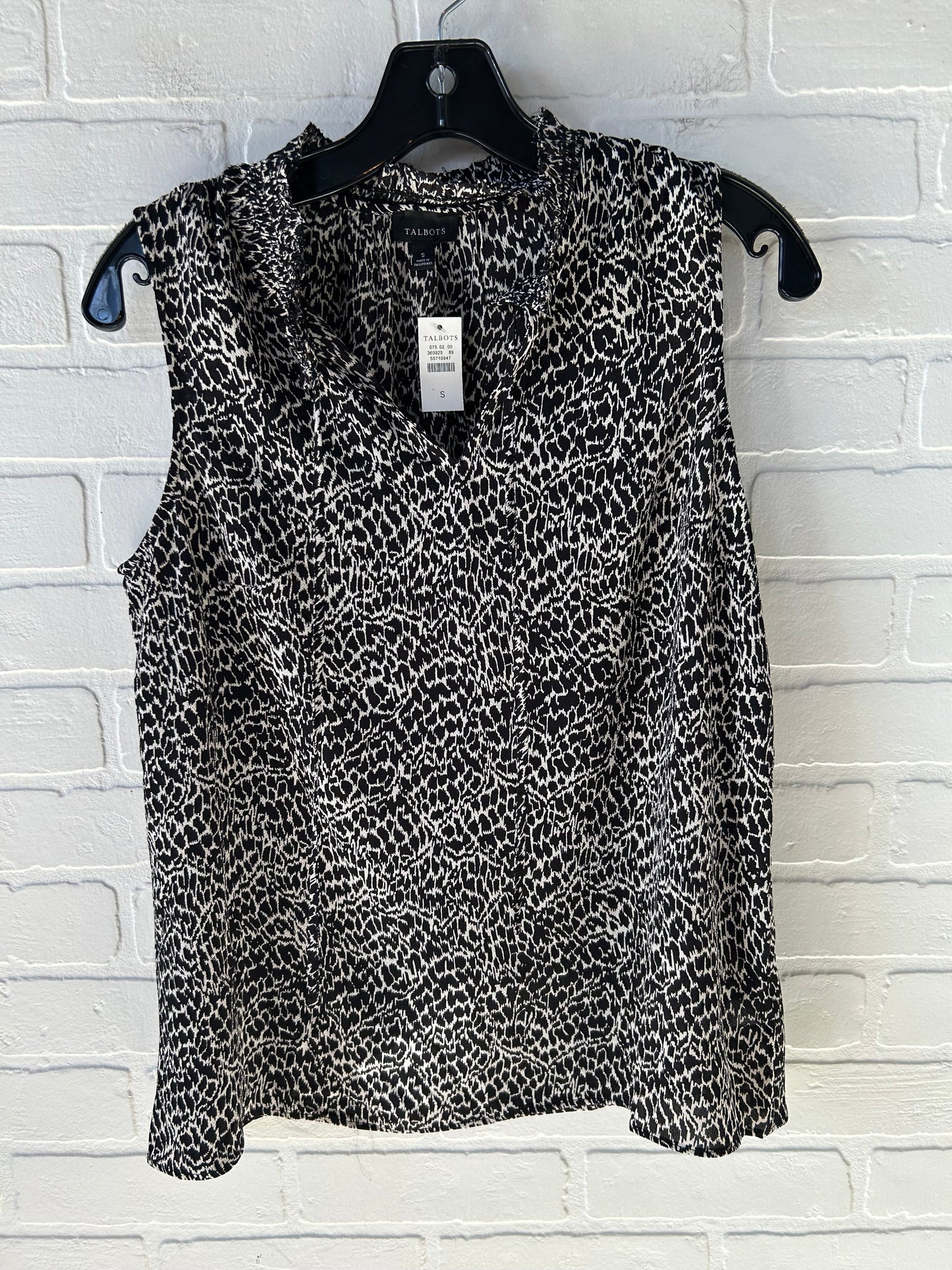 Top Sleeveless By Talbots In Black & Cream, Size: S