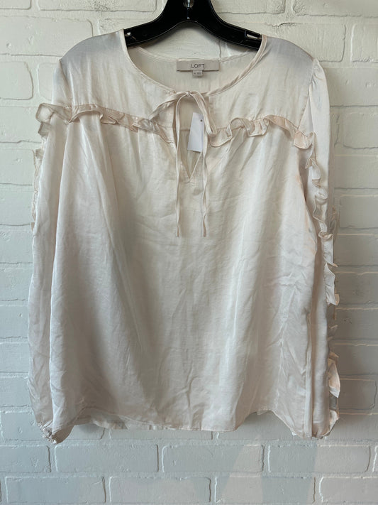 Top Long Sleeve By Loft In Cream, Size: M