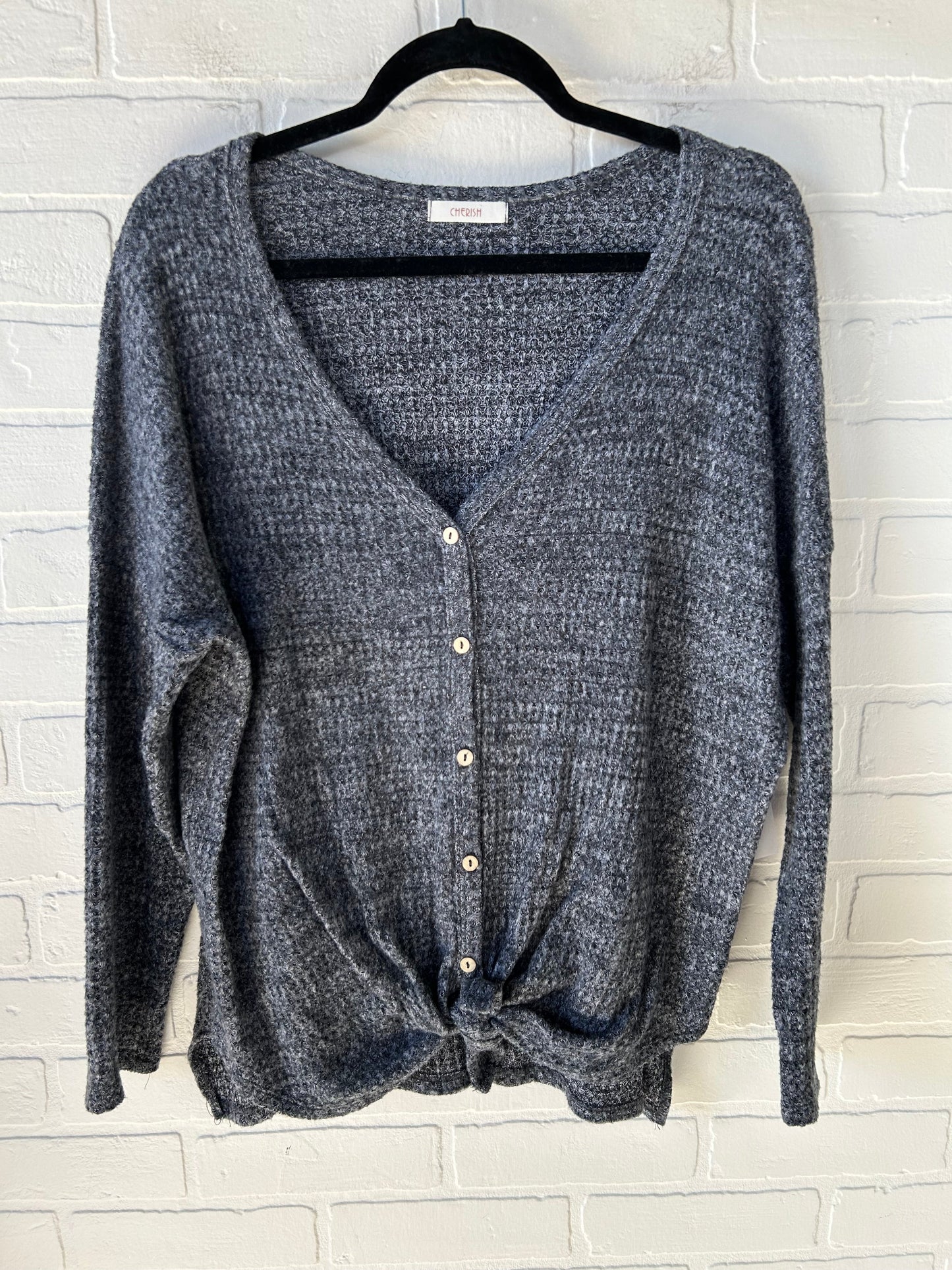 Top Long Sleeve By Cherish In Grey, Size: M