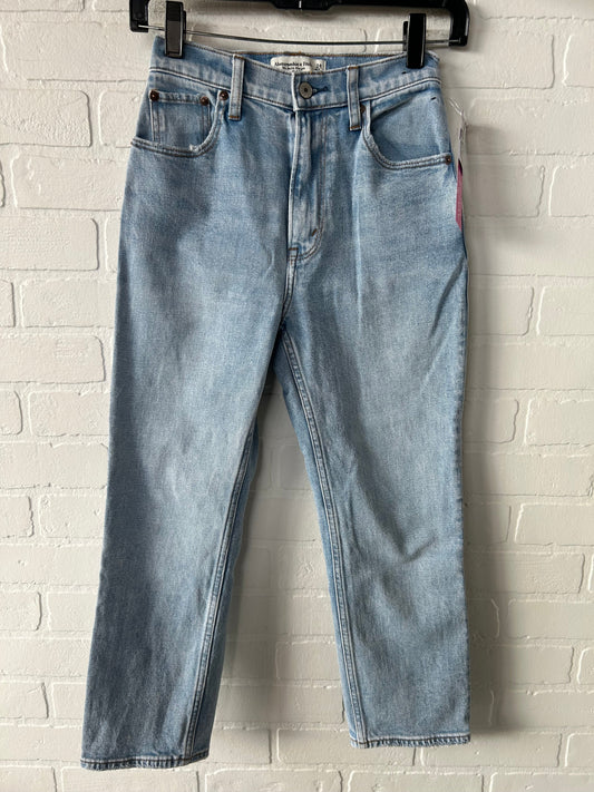 Jeans Straight By Abercrombie And Fitch In Blue Denim, Size: 0