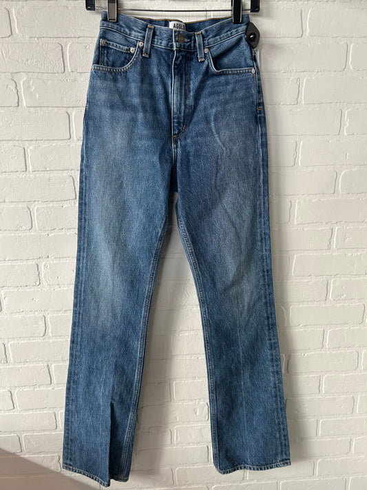 Jeans Straight By Agolde In Blue Denim, Size: 0