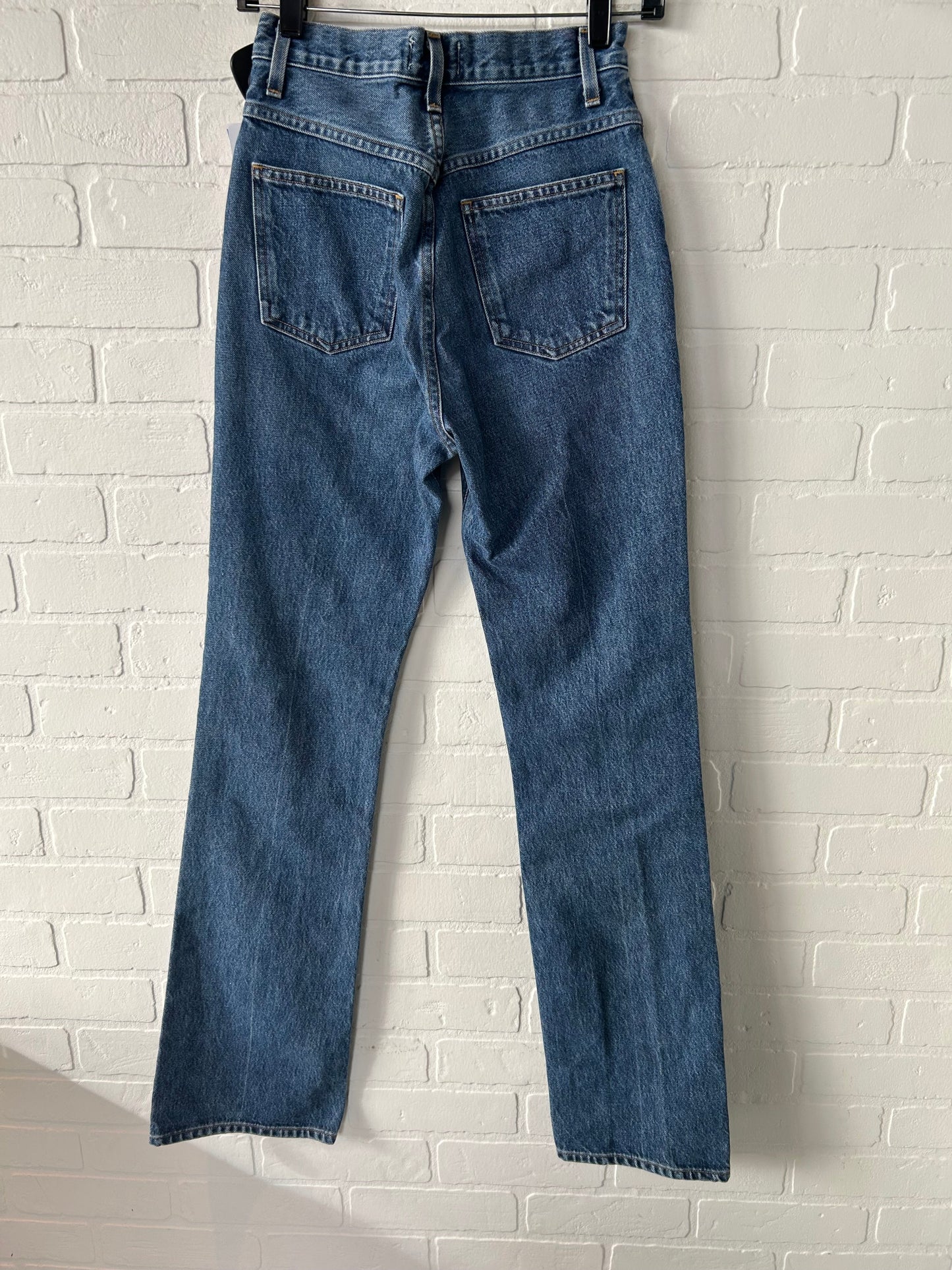 Jeans Straight By Agolde In Blue Denim, Size: 0