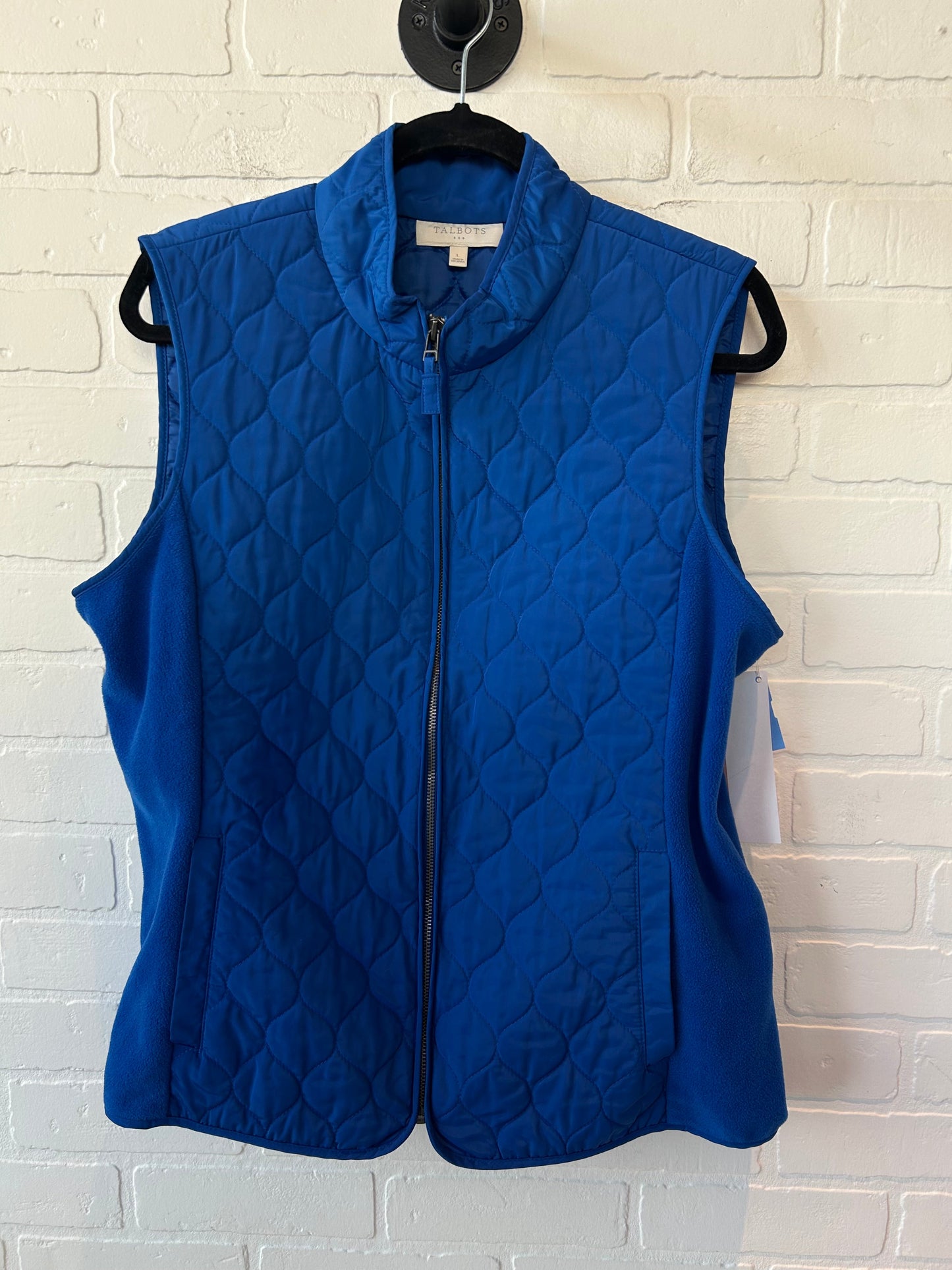 Vest Puffer & Quilted By Talbots In Blue, Size: L