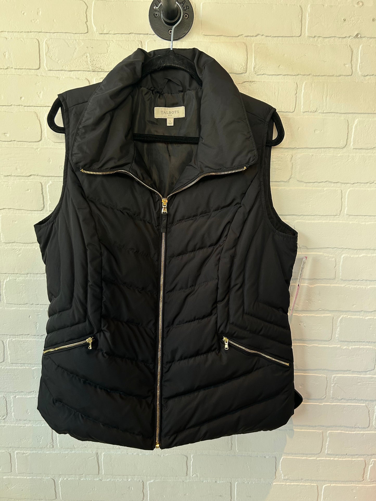 Vest Puffer & Quilted By Talbots In Black, Size: L