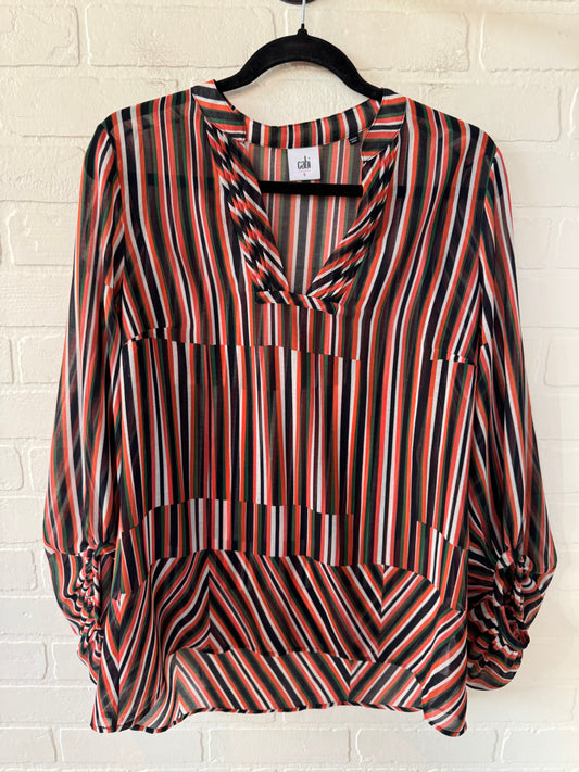 Top Long Sleeve By Cabi In Striped Pattern, Size: S