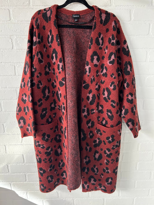 Sweater Cardigan By Torrid In Animal Print, Size: 2x