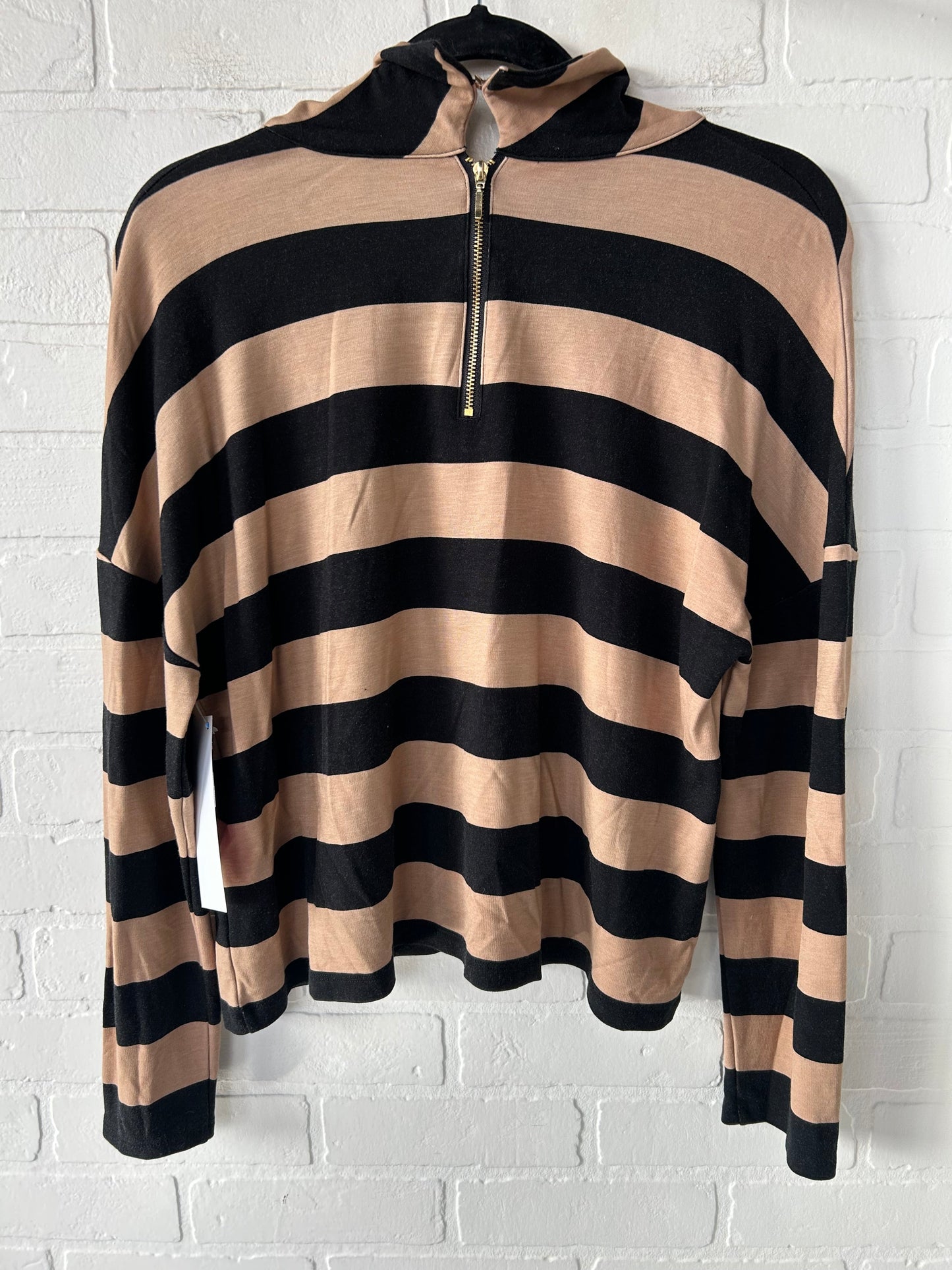 Top Long Sleeve By Chicos In Black & Tan, Size: L