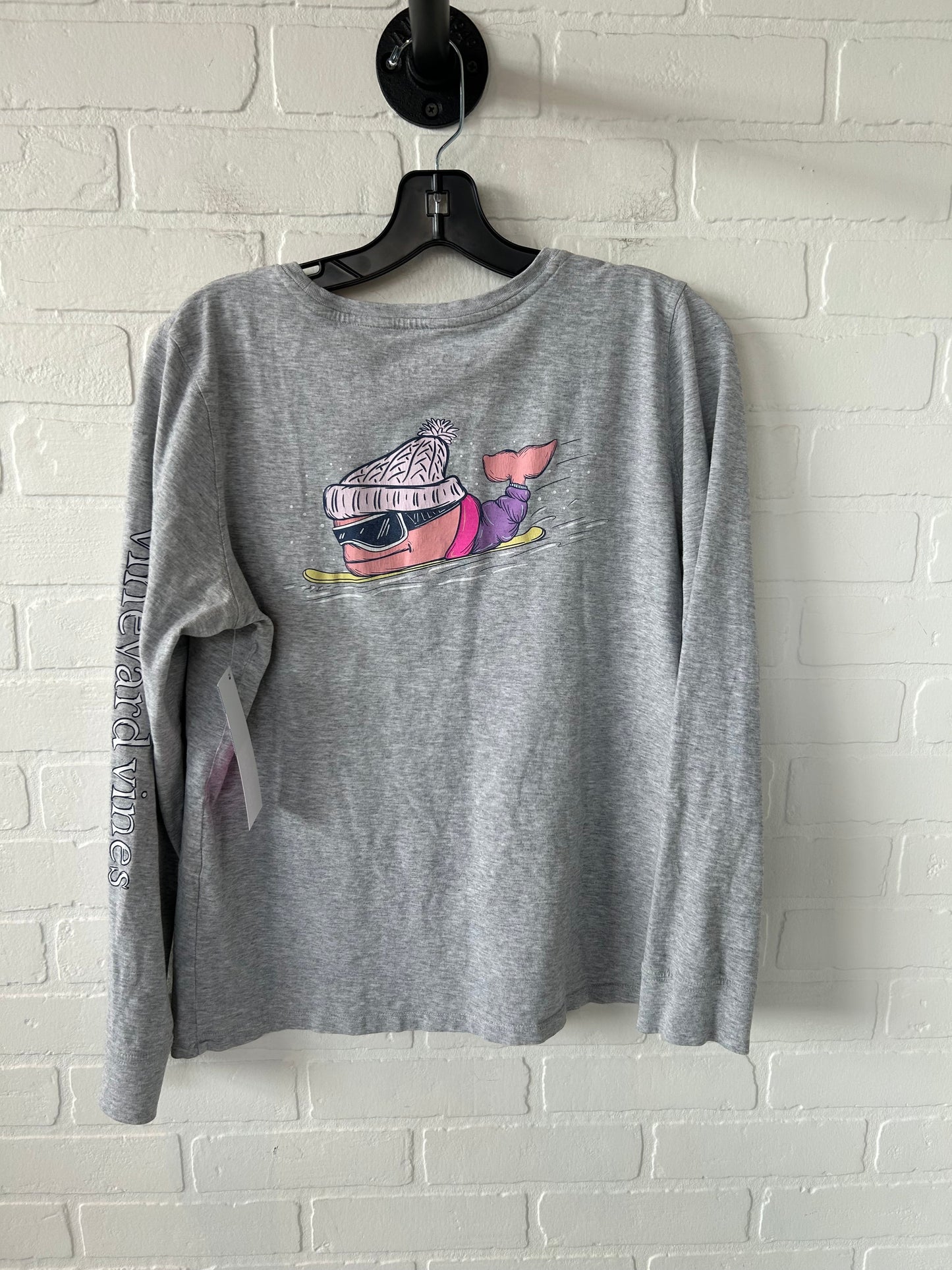 Top Long Sleeve Basic By Vineyard Vines In Grey, Size: M