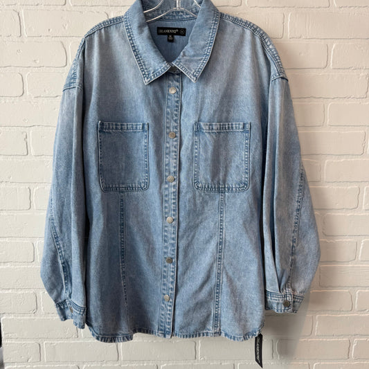 Top Long Sleeve By Blanknyc In Blue Denim, Size: Xl